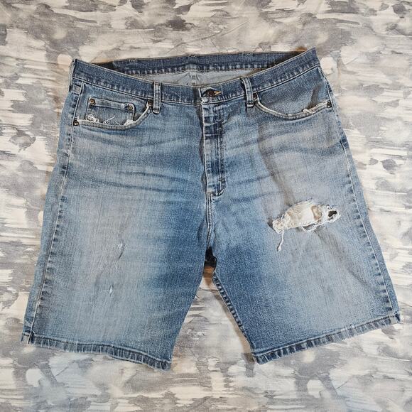 4 Wrangler Denim Shorts Halloween Costume Distressed Destroyed Thrashed Men's 38 - Picture 6 of 12